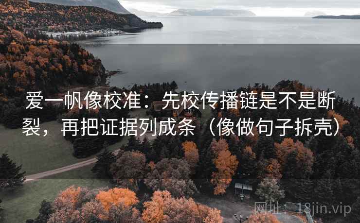 爱一帆像校准：先校传播链是不是断裂，再把证据列成条（像做句子拆壳）