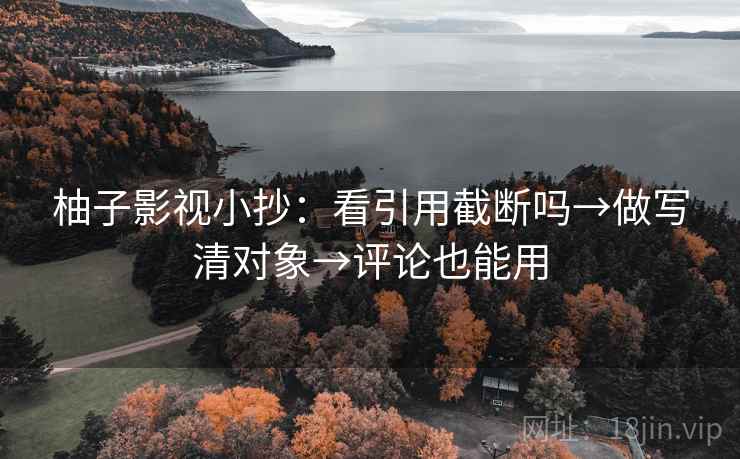 柚子影视小抄:看引用截断吗→做写清对象→评论也能用 柚子影视小抄:看引用截断吗→做写清对象→评论也能用